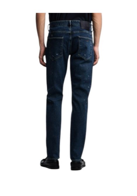 J06 slim fit jeans in denim with paint spots EMPORIO ARMANI | Trousers | EM000121 AF13252FB041